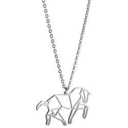 La Menagerie Horse Silver Origami Jewelry & Silver Geometric Necklace – 925 Sterling Plated Silver Necklace & Horse Necklaces for Women – Horse Necklace for Girls & Origami Necklace