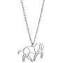 La Menagerie Horse Silver Origami Jewelry & Silver Geometric Necklace – 925 Sterling Plated Silver Necklace & Horse Necklaces for Women – Horse Necklace for Girls & Origami Necklace