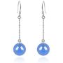 Long Chain Tassel Dangle Earrings 925 Sterling Silver Earrings for Women Black White Blue Red Green Yellow