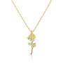 SWEETV 14K Gold Plated Necklaces for Women 925 Sterling Silver Rose Pendant Necklace Dainty Chain Jewelry Gift