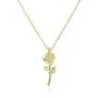 SWEETV 14K Gold Plated Necklaces for Women 925 Sterling Silver Rose Pendant Necklace Dainty Chain Jewelry Gift