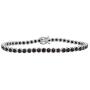 2.3mm Round Cut Simulated Black Diamond Eternity Tennis Bracelet In 14K White Gold Over 925 Sterling Silver
