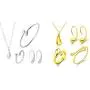 8PCS Sterling Silver and Gold Jewelry Set for Women Teardrop Pendant Necklace Earring Bracelet and Ring Jewelry Gifts 8PCS Sterling Silver and Gold Jewelry Set for Women Teardrop Pendant Necklace Earring Bracelet and Ring Jewelry Gifts