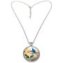 Blazing Autumn Necklace/Humming Bird Silver Pendant Necklace