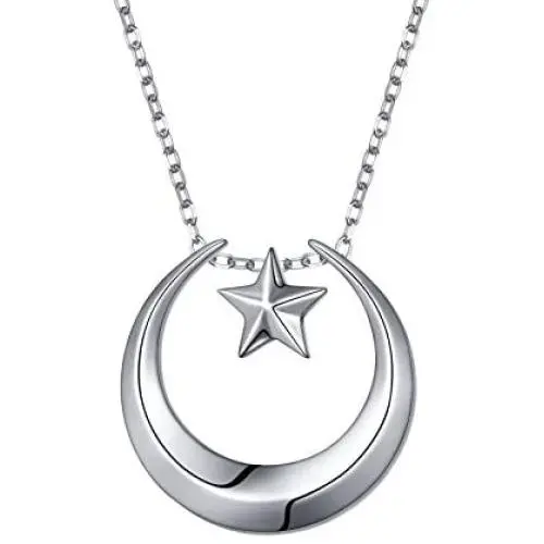 FLYOW S925 Sterling Silver Crescent Moon Pendant Necklace for Women Teen Girls Birthday Gift FLYOW S925 Sterling Silver Crescent Moon Pendant Necklace for Women Teen Girls Birthday Gift