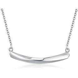 Balance Tube Bar Necklace,Sterling Silver Bar Pendant 18'' chain,Dainty Geometric Horizontal Necklace for Women Men,Stick Charm Minimalist Bar Jewelry Birthday Gift(with gift box)