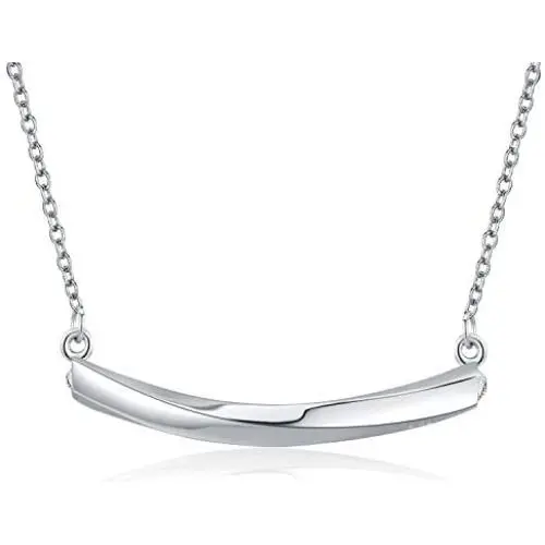Balance Tube Bar Necklace,Sterling Silver Bar Pendant 18'' chain,Dainty Geometric Horizontal Necklace for Women Men,Stick Charm Minimalist Bar Jewelry Birthday Gift(with gift box)
