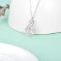 Natural Diamond Infinity Swirl Necklace, Sterling Silver Heart Pendant Necklace Love Jewelry for Her, Mom, Wife, 18''-20''