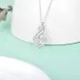 Natural Diamond Infinity Swirl Necklace, Sterling Silver Heart Pendant Necklace Love Jewelry for Her, Mom, Wife, 18''-20''