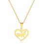 Dainty Heart Pendant Necklace for Women, HEWIC 18k Gold Plated Stainless Steel Handmade Small Butterfly Charm with Unbreakable Chain Delicate Girl Necklace Minimalist Jewelry Gift