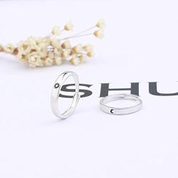 Couples Necklace Set Sun and Moon Engraved Simple Fashion Unique Magnet Attraction Design Romantic Love Stone Necklace Set for Him and Her Boyfriend Girlfriend Teens Women Men 2 pcs