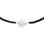 AeraVida Balance of Yin and Yang .925 Sterling Silver Cotton Rope Adjustable Wrist Pull Bracelet