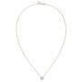 PAVOI 14K Gold Plated Post Faux Diamond Round Solitaire Pendant Halo Necklace | Gold Necklace for Women | Slider Adjustable