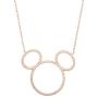 Disney Mickey Mouse Jewelry, Sterling Silver Cubic Zirconia Silhouette Necklace,