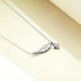 Feather Necklace for Women Sterling Silver with Lucky Star, Dainty Christmas Jewelry Gift for Her, Girlfriend, Daughter, Sister, 16~18 IN
