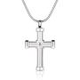 BAIYIDE Stainless Steel Cross Memorial Cremation Jewelry for Ashes Urn Pendant Necklace Keepsake Jewelry for Women & Men