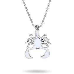 Bling Jewelry Tribal Zodiac Scorpion Pendant Necklace for Men Silver Tone Oxidized Black Stainless Steel 20 Inches