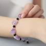 Jewever Natural Raw Amethystine bracelet Stretch Yoga Diffuse Energy Healing Crystals Gemstone Jewelry for Woman