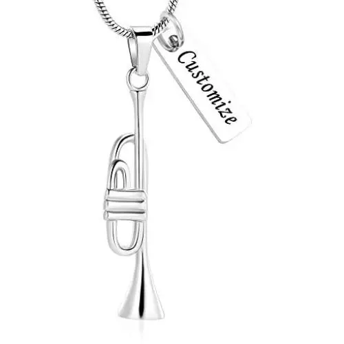 Unique Trumpet Cremation Pendant Ashes Urn for Pet/Human Keepsake Necklace Unique Trumpet Cremation Pendant Ashes Urn for Pet/Human Keepsake Necklace