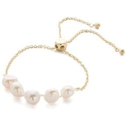 Sorrelli Celeste Slider Bracelet, Bright Gold-Tone Finish, Modern Pearl, One Size (4BEF2BGMDP)
