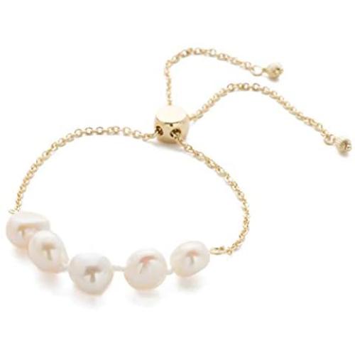 Sorrelli Celeste Slider Bracelet, Bright Gold-Tone Finish, Modern Pearl, One Size (4BEF2BGMDP)