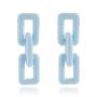 Aimimier Egirl Coloful Geometric Link Chain Drop Earrings Acrylic Rectangle Chain Long Pendant Dangle Earrings Prom Party Festival Jewelry for Women and Girls (Blue)