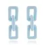 Aimimier Egirl Coloful Geometric Link Chain Drop Earrings Acrylic Rectangle Chain Long Pendant Dangle Earrings Prom Party Festival Jewelry for Women and Girls (Blue)