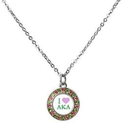 LLsuy Alpha Kappa Alpha Necklace Sorority Jewelry AKA Sorority Gifts for Women Girls