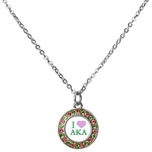 LLsuy Alpha Kappa Alpha Necklace Sorority Jewelry AKA Sorority Gifts for Women Girls