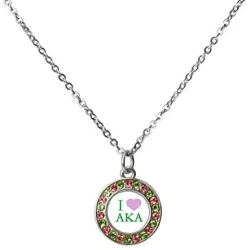 LLsuy Alpha Kappa Alpha Necklace Sorority Jewelry AKA Sorority Gifts for Women Girls LLsuy Alpha Kappa Alpha Necklace Sorority Jewelry AKA Sorority Gifts for Women Girls