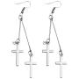 epiphaneia Two Cross Dangle Earrings for Women Girls Stainless Steel. Christian & Religious Jewelry - Great Gifts for Mom, Daughter, Sister In Law - Mothers Day, Birthday, Christmas, Valentines Gift