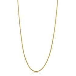 The Bling Factory 1.9mm 24k Yellow Gold Plated Stainless Steel Round Snake Chain Necklace + Gift Box