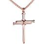 HIJONES Mens Stainless Steel Nail Cross Charm Pendant Necklace Polished Gold Silver Black Rose Gold