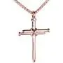 HIJONES Mens Stainless Steel Nail Cross Charm Pendant Necklace Polished Gold Silver Black Rose Gold