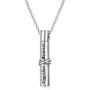 YinShan Cremation Jewelry 925 Sterling Silver Ashes Keepsake Cylinder Necklace Cylinder Pendant for Men