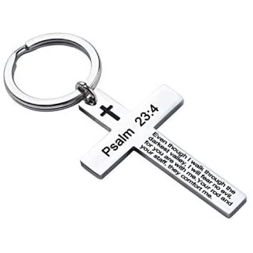 Ldurian Christian Keychain ECCLESIASTES 3:1 Bible Verse Key Chain Inspirational Cross Religious Gifts…