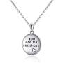 TANGPOET Locket Necklace That Holds Pictures 925 Sterling Silver Compass Pendant Necklace for Women Men Birthday Gifts