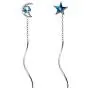 SLUYNZ 925 Sterling Silver Blue Crystal Star Moon Dangle Earrings for Women Teen Girls Star Moon Tassel Earrings Chain SLUYNZ 925 Sterling Silver Blue Crystal Star Moon Dangle Earrings for Women Teen Girls Star Moon Tassel Earrings Chain