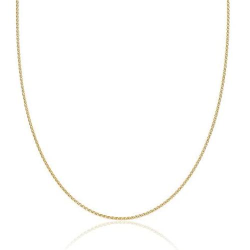 2mm thick 14k gold plated solid sterling silver 925 Italian SPIGA WHEAT chain necklace chocker bracelet anklet - 6'', 8'', 10'', 12'', 14'', 16'', 18'', 20'', 22'', 24'', 26'', 28'', 30'', 32'', 34'', 36'', 38'', 40''