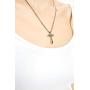Reve Simple Stainless Steel Silver Tone Cross Pendant Chain Necklace for Men Women, 20-22 Inches