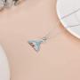 Sterling Silver Mermaid Tail Necklace with 5A Cubic Zirconia Fish Ocean Jewelry Good Luck Necklace for Women