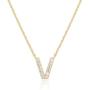 PAVOI 14K Yellow Gold Plated Cubic Zirconia Initial Necklace | Letter Necklaces for Women