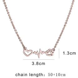 Heartbeat Dog Paw Necklace Gift for Veterinarian Dog Owner Gifts Vet Tech Jewelry Vegan Gift