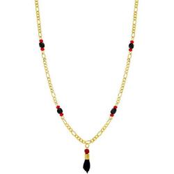 In Season Jewelry 18k Gold Plated Simulated Azabache Evil Eye Protection Necklace Figa Hand 18''