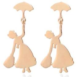 Poppin Earrings - Mary Stud Gold Flying Umbrella Fashion Jewelry for Women