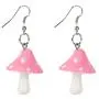 ZRosse 5 Pairs Cute Sweet Fresh Handmade Plastic Simulation Mushroom Dangle Drop Earrings Multicolor Creative Fashion Jewelry for Women and Girl