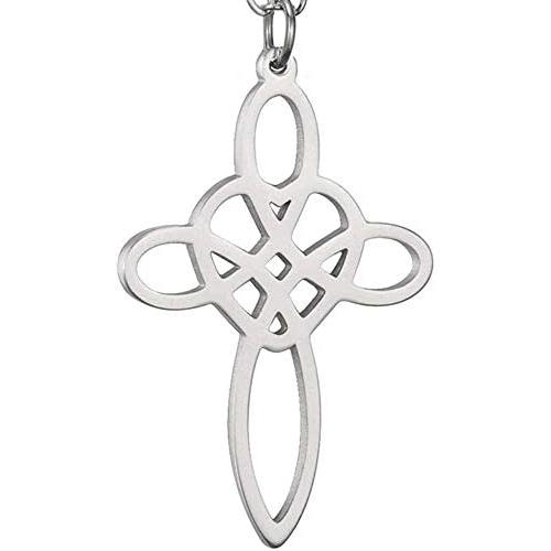Jude Jewelers Stainless Steel Celtic Knot Christian Heart Cross Plain Pendant Necklace