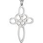 Jude Jewelers Stainless Steel Celtic Knot Christian Heart Cross Plain Pendant Necklace
