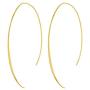 Columbus 14K Gold or Rhodium Plated Upside Down Open Hoop Earrings - Lightweight Hypoallergenic Wire Dangle Drop Threader Earrings