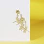 Agvana Sterling Silver Gold Cubic Zirconia Dragonfly Dangle Earrings Bracelet Pendant Necklace Anniversary Birthday Gifts Jewelry for Women Girls Mom Grandma Wife Girlfriend Daughter Her